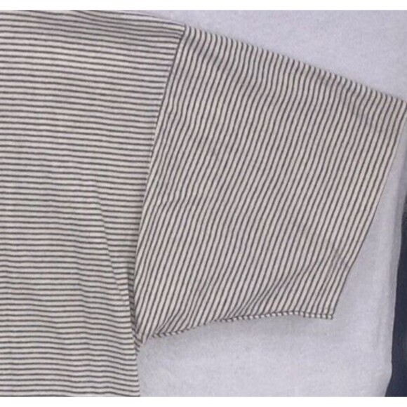 Vintage Beatnik Shirt Mens Size Large Striped Beige Skateboard Surfing 90s USA - Picture 6 of 7